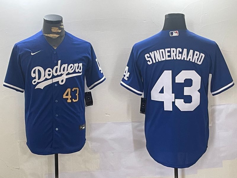 Men Los Angeles Dodgers #43 Syndergaard Blue Game 2024 Nike MLB Jersey style 11205